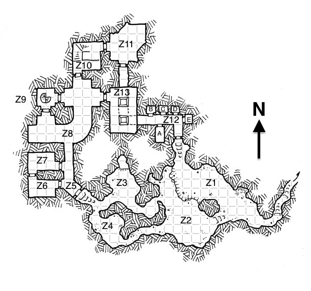 Plan du sous-sol de Zaldara